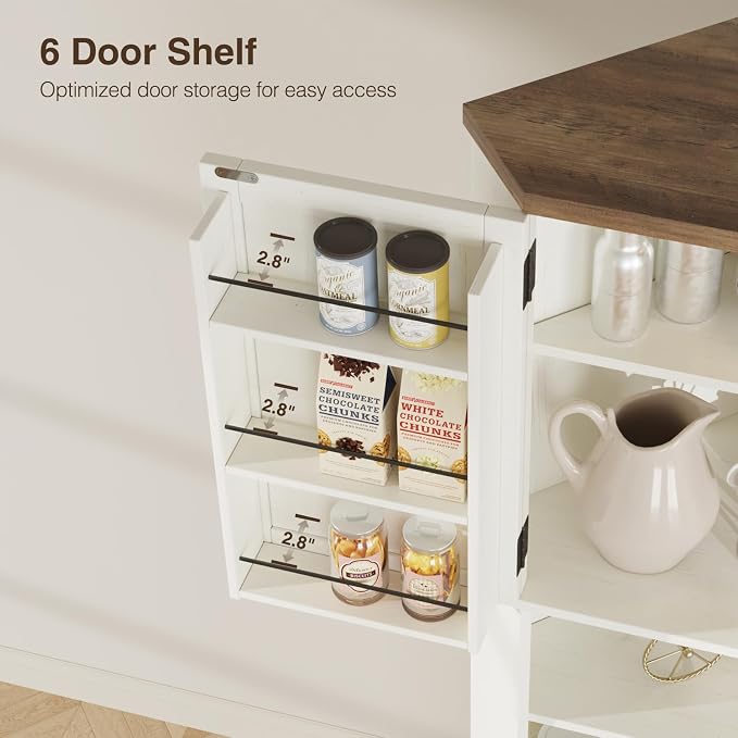 Corner Cabinet, 6-Tier Corner Food Pantry Hutch - Image 5