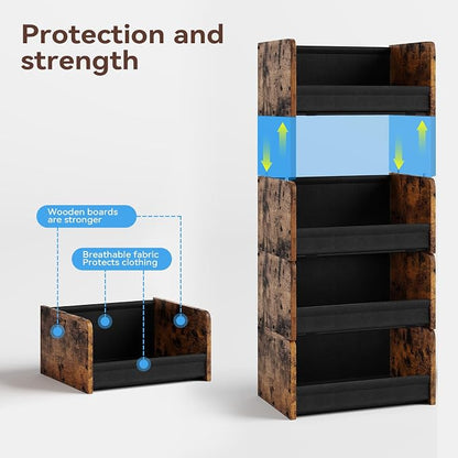 FOUCSSOMEI Closet Organizer and Storage, 4 Tier Stackable Storage Organizer - Image 4