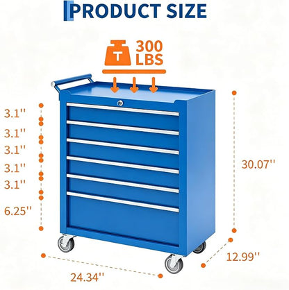 Garvee Rolling Tool Chest, 6 Drawers Tool Storage Cabinet, Toolbox - Image 3
