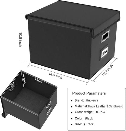 File Organizer Box with Lids, Collapsible File Folder Organizer | File Box with - Image 6