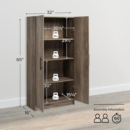Prepac Elite Tall Garage Storage Cabinet & Pantry Storage Cupboard, 2-Door - Image 3