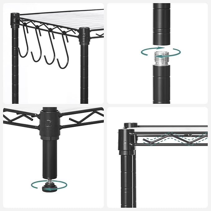 SONGMICS 6-Tier Storage Shelves, Wire Shelving Unit, Kitchen Metal Shelves - Image 9