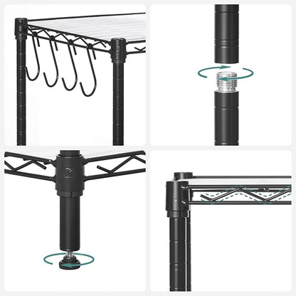 SONGMICS 6-Tier Storage Shelves, Wire Shelving Unit, Kitchen Metal Shelves - Image 9