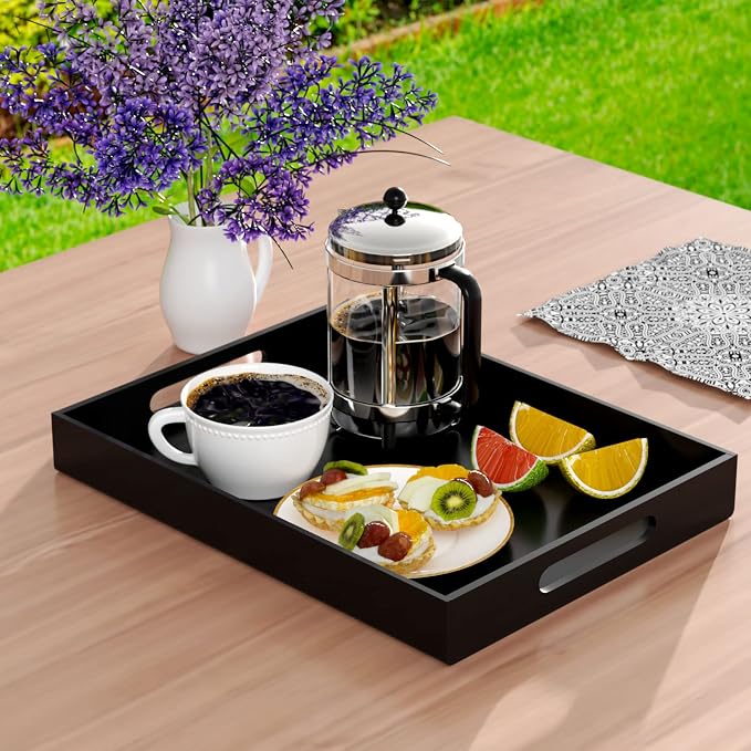 NIUBEE Black Serving Tray 12x16 Inches - Image 3