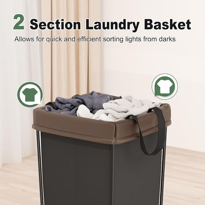 2PK Laundry Hamper with Wheels, Rolling Laundry Basket with Wheels Laundry - Image 3