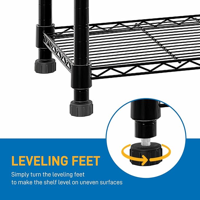 Black 5-Tier Double Row Adjustable Display Rack – Heavy Duty Iron Shelving Unit - Image 9