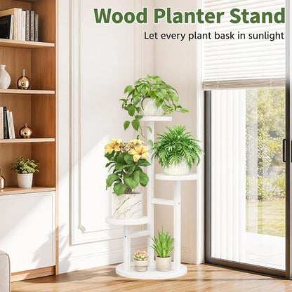 LASZOLA 3 Tiered Wood Plant Stand Indoor Corner, Flower Holder Rack Tall - Image 6