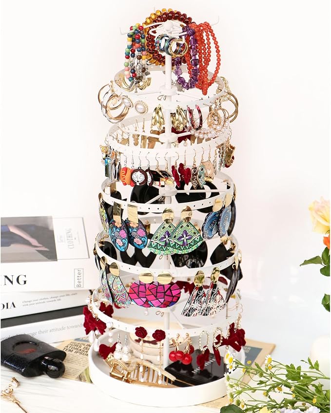 17Dec 6 Tier Rotating Jewelry Organizer Stand, 230 Holes Earring Holder by 17Dec