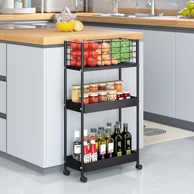 KINGRACK Slim Rolling Storage Cart 3 Tier - Image 5