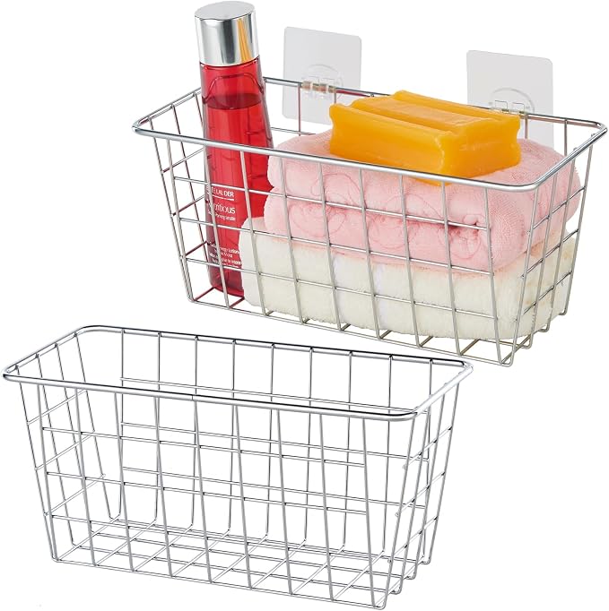 JUNCHU CHERRY 2 Pack Hanging Storage Basket, Bathroom Basket, Household Goods by JUNCHUCHERRY