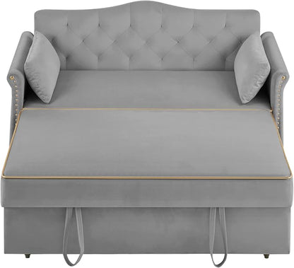 hansones 65'' 3-in-1 Folding Sofa Bed – Queen Size Pullout, Modern Chenille - Image 5