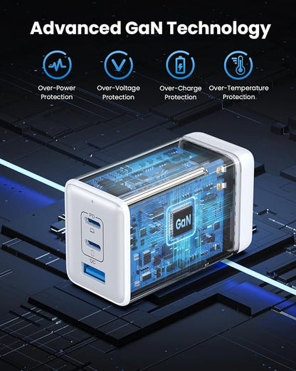 150W USB C Charger Block, GaN III Compact Foldable Wall Charger 3 Port Fast - Image 4
