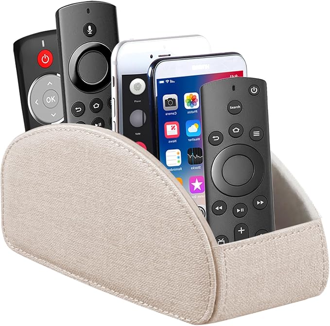 Remote Control Holder PU Leather TV Remote Caddy by YAPISHI