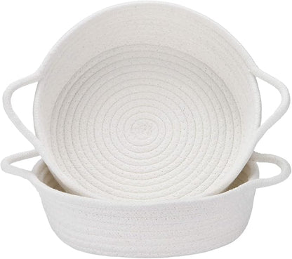 Sea Team 2-Pack Cotton Rope Baskets, 10 x 3 Inches Small Woven Storage Basket by SeaTeam
