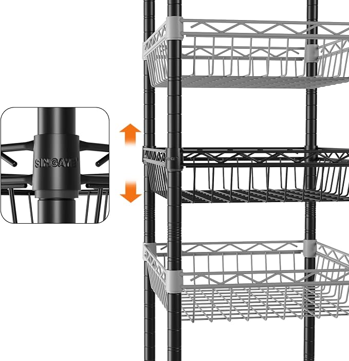 SINGAYE 6 Tier Shelf Wire Rack Shelving - Image 8