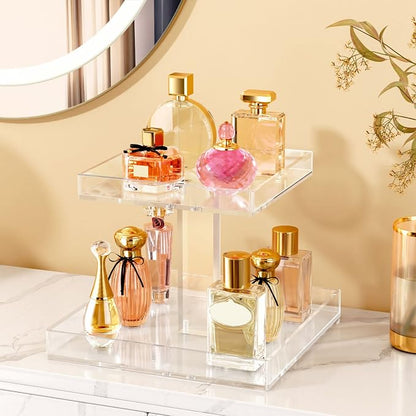 NIUBEE 2-Tier Acrylic Bathroom Cosmetic Storage Organizer - Image 2