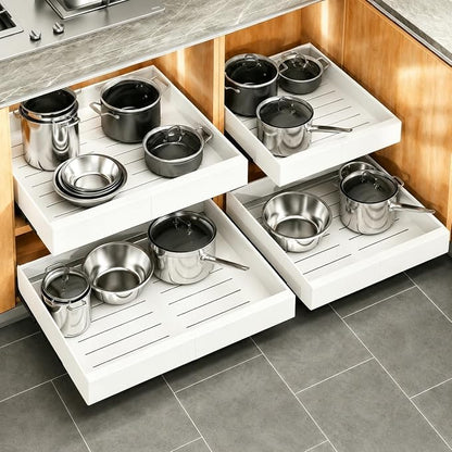 Pull out Cabinet Organizer, Expandable Heavy Duty Slide out Drawers Fixed by Kitstorack