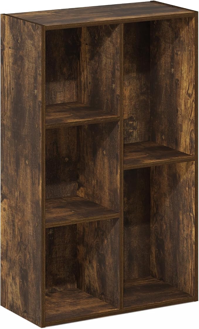 Furinno LUDER Book Shelf, 5-Cube Bookshelf, Open Storage Shelf Bookcase - Image 6