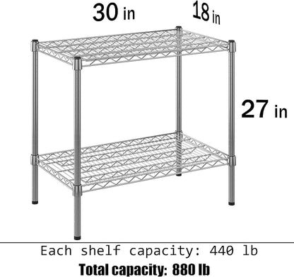 18" Deep x 30" Wide x 27" Height Wire Shelving Kit | 2-Tier | NSF Commercial - Image 3