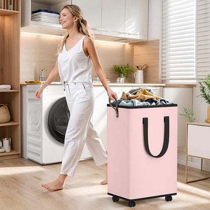 SpaceTrove Laundry Basket with Wheels, Collapsible Laundry Baskets, Laundry - Image 3