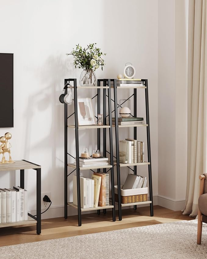 Hzuaneri Ladder Shelf, Freestanding Corner Storage Shelf | Bookcase - Image 3