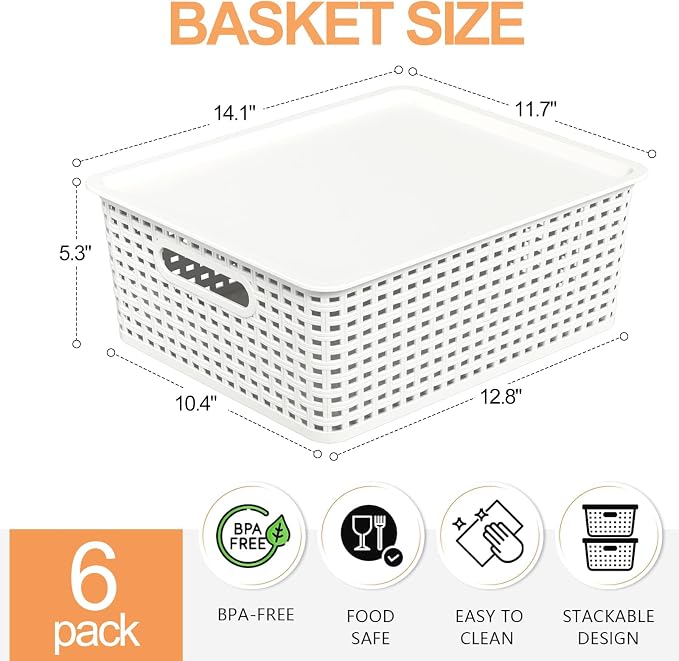 Wekioger Plastic Woven Baskets - Image 3