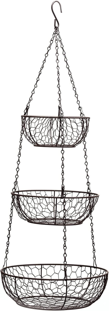 RSVP International Hanging Storage Collection 3-Tier Baskets, Bronze Chicken by RSVPInternational