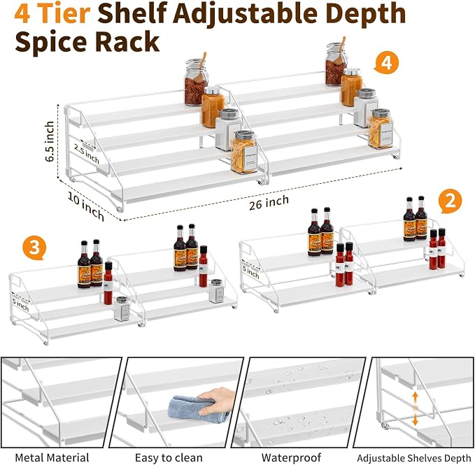 Spice Organization for Cabinet, Spice Rack Organizer, Spice Rack Organizer for - Image 4