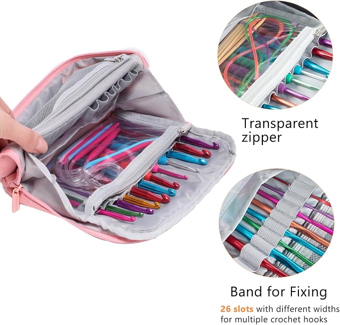 MYBAGZING Empty Crochet Hook Case, Stand-Up Waterproof Crochet Organizer - Image 4