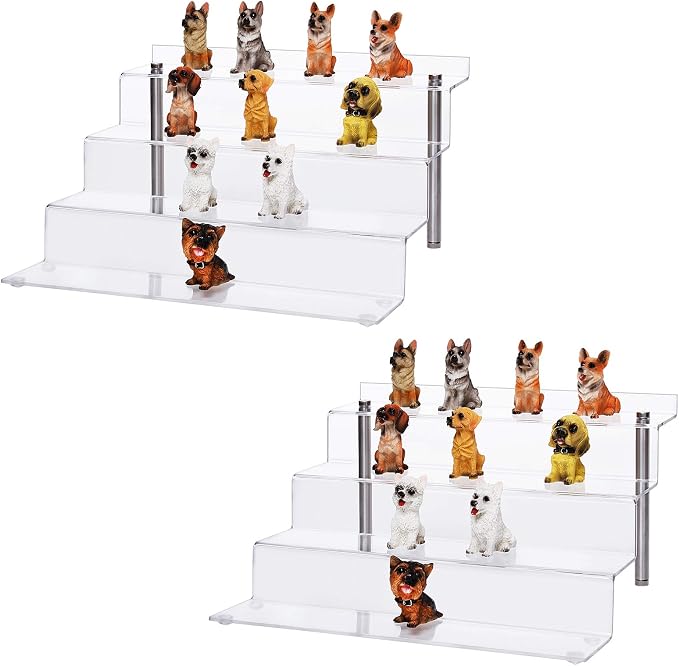 Acrylic Riser Shelf 4 Tier Clear Display Stand - Image 5