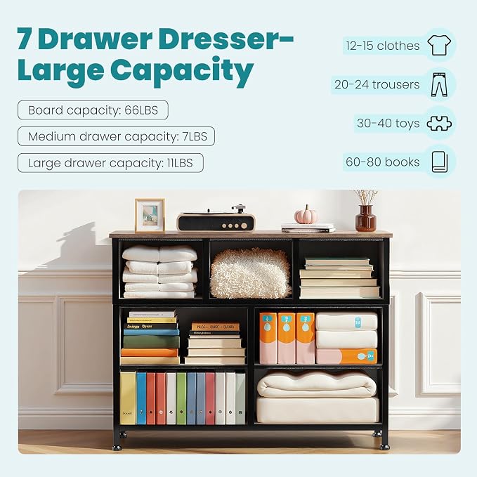 OLIXIS 7 Drawer Closet Organizer, Storage Tower - Image 4
