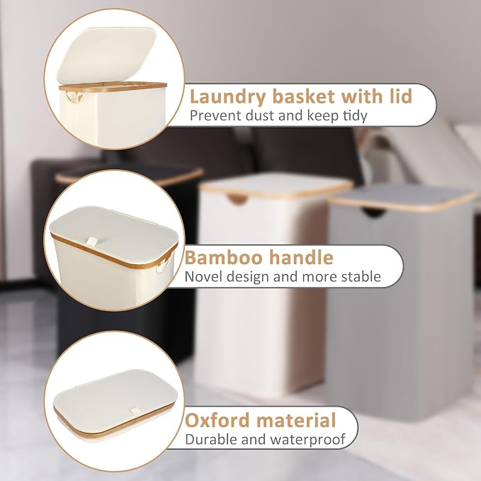 iEGrow 65L Slim Laundry Hamper, Narrow Laundry Basket - Image 4