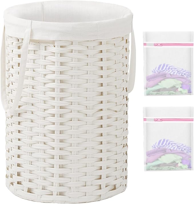 Laundry Hamper Laundry Basket Round 19.0 Gal Handwoven Rattan Laundry Basket by SETVSON