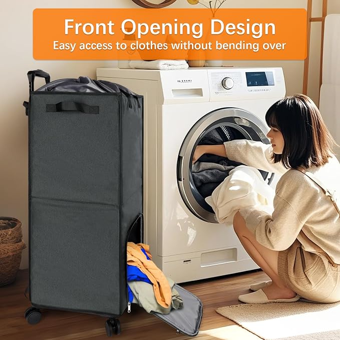 Bukere Extra Large 2 in 1 Rolling Laundry Basket - Image 6