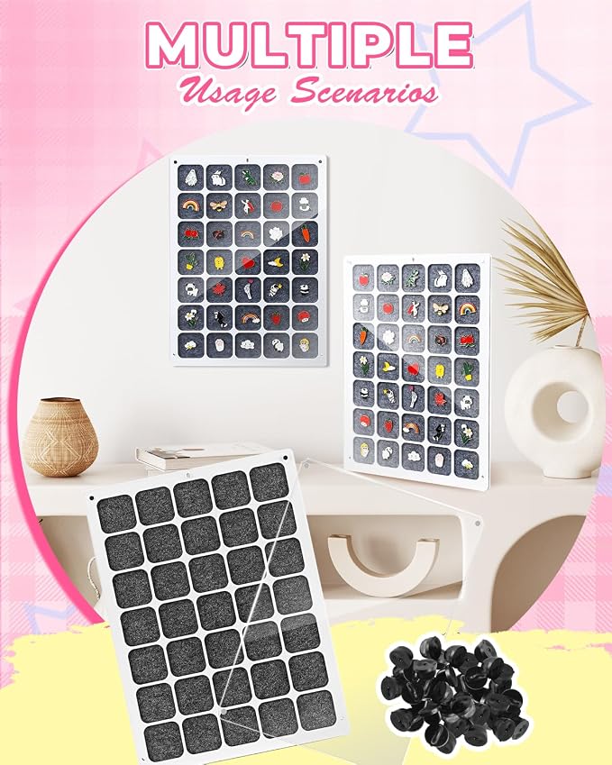 UCEC 35 Grids Clear Acrylic Pin Display Board & 50 PCS Rubber Pin Clutches - Image 7
