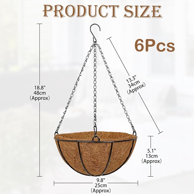 10 Inch Metal Hanging Basket - Image 2