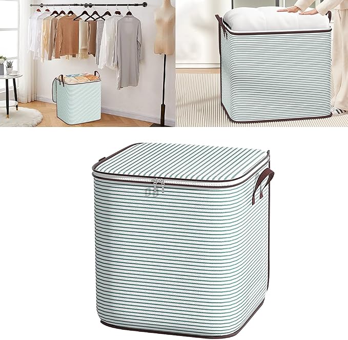 Blanket Storage, 100L Foldable Storage Bin, Large Clothes Organizer Bags by KyeeaDIY