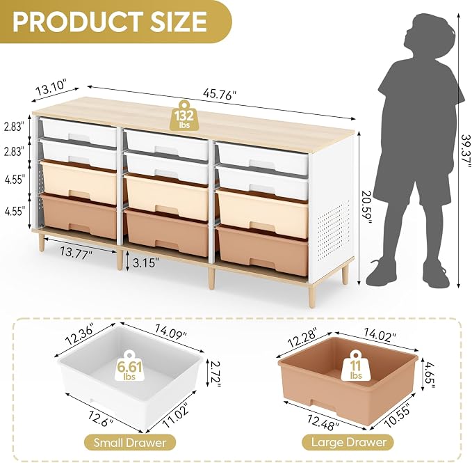 TOOLF 12 Drawers Storage Cabinet - Image 3