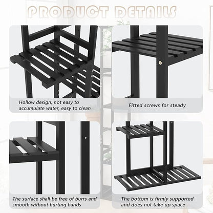 Laiensia Bamboo Plant Stand Rack 6 Tier, Indoor&Outdoor Planter Display Shelves - Image 7