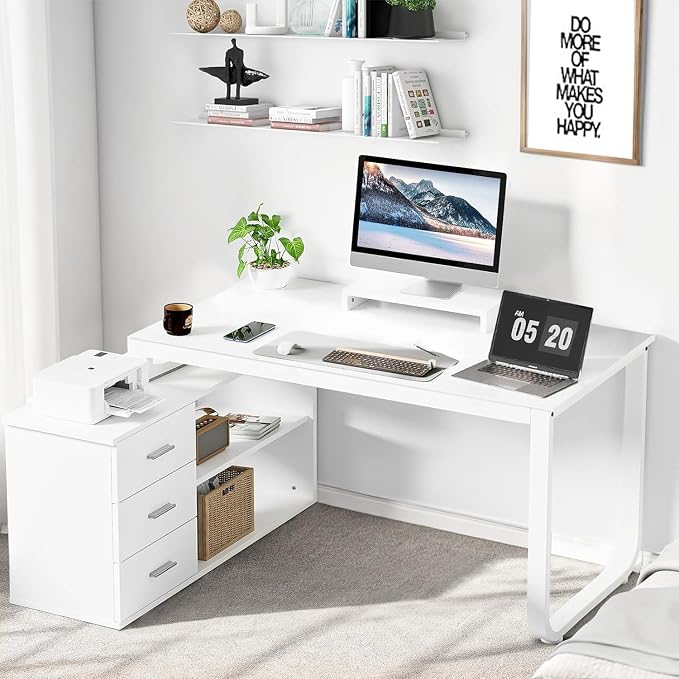55 Inch Reversible L Shaped Desk - Image 8