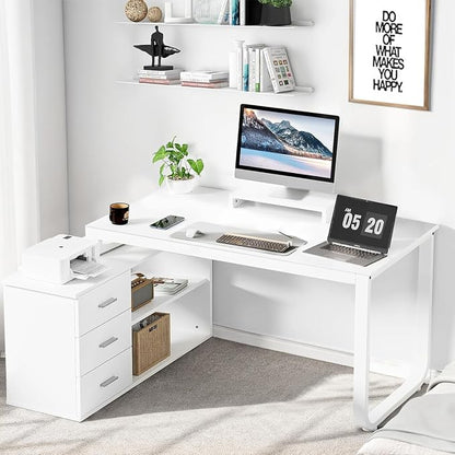 55 Inch Reversible L Shaped Desk - Image 8