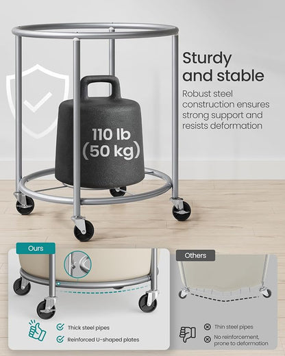 SONGMICS Laundry Basket, Rolling Steel Frame - Image 4