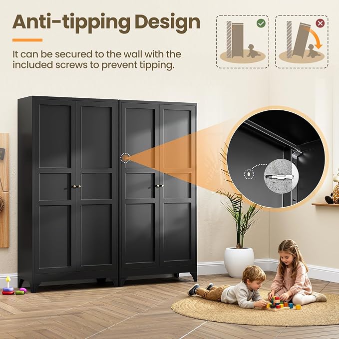 Yizosh Metal Pantry Cabinet, Cupboard - Image 7