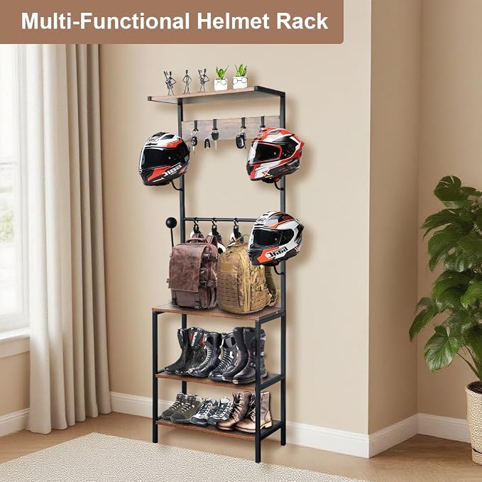 Motorcycle Helmet Holder, Floor Mounted Stand Helmet Holder - Image 7