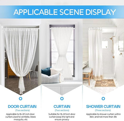 2pack Spring Tension Curtain Rods 18-36 Inch Adjustable White Tension Rod | - Image 3