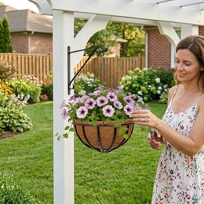 12 Inch Metal Hanging Basket - Image 6