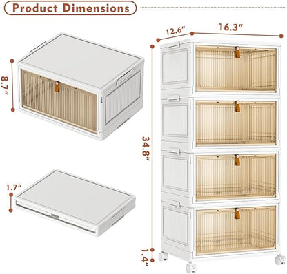 CTSNSLH 4 Tier Plastic Storage Bins - 28Qt Stackable with Lids - Image 2
