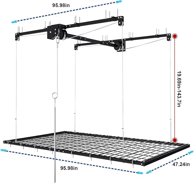 4x8 FT Overhead Garage Storage Rack - Image 2