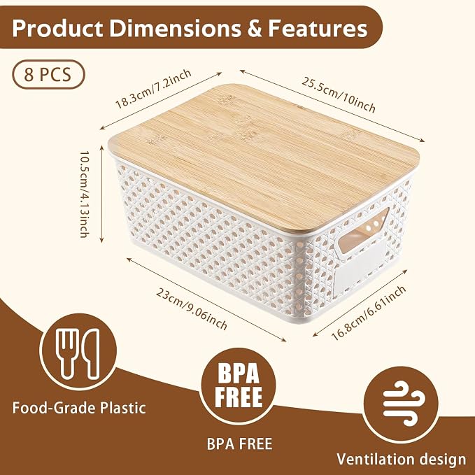 8 Pack Plastic Storage Bins - Image 3