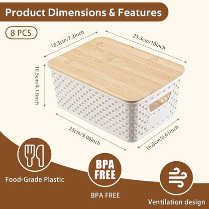 8 Pack Plastic Storage Bins - Image 3
